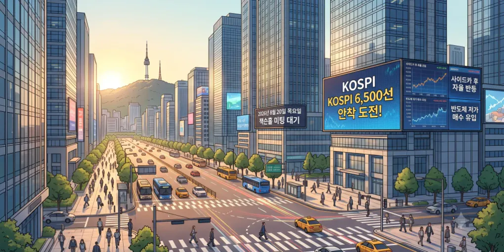 2026년 8월 20일 아침 시황: 사이드카 충격 딛고 자율 반등 모색과 6,500선 회복 시험대