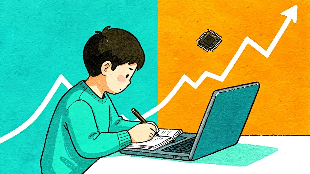 노트북 앞에 앉아 잔잔하게 일기를 적는 모습